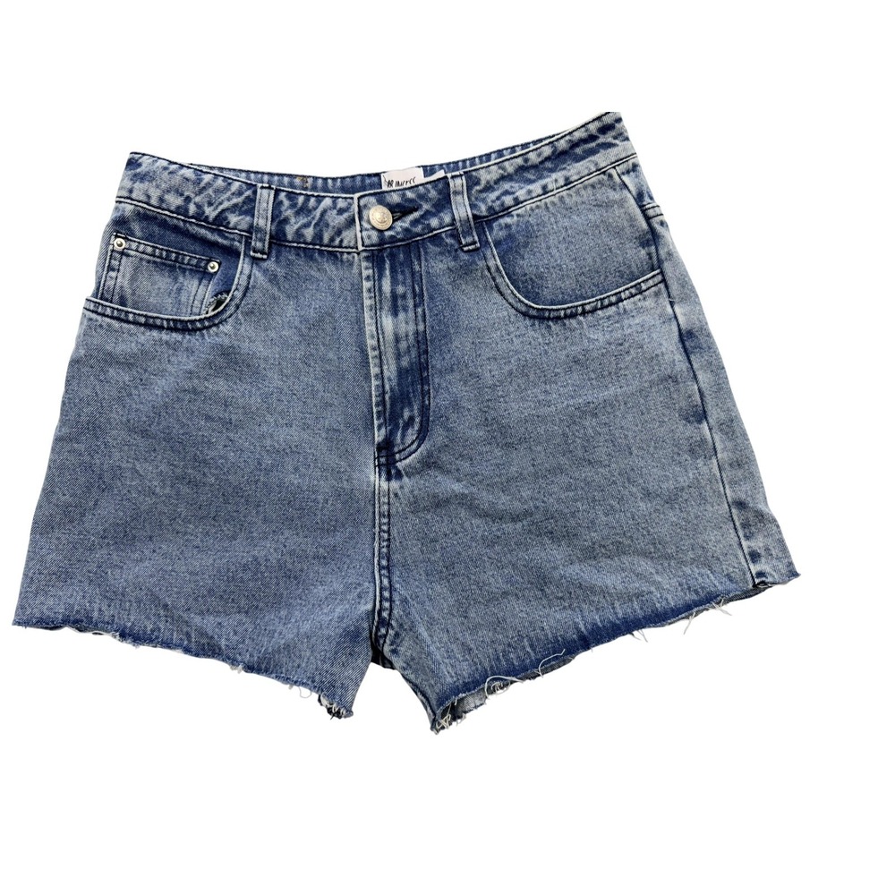 Princess Polly Shorts Womens 6 Blue High Rise Denim‎ Cutoff Raw Hem Casual